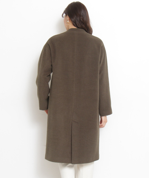 N.（N. Natural Beauty Basic）（エヌエヌナチュラルビューティーベーシック）の「◆アンゴラビーバーノーカラーコート（ノーカラージャケット・レディース・グレー系その他/カーキ/グレー/ブラック・SMALL/MEDIUM）」の17枚目の写真