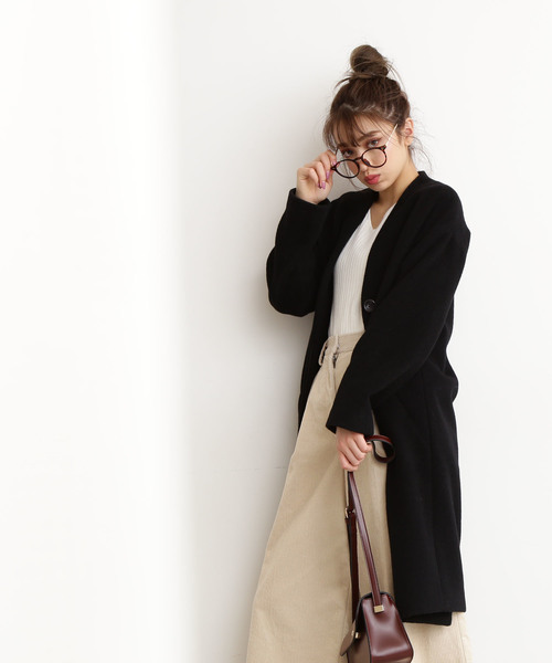 N.（N. Natural Beauty Basic）（エヌエヌナチュラルビューティーベーシック）の「◆アンゴラビーバーノーカラーコート（ノーカラージャケット・レディース・グレー系その他/カーキ/グレー/ブラック・SMALL/MEDIUM）」の5枚目の写真