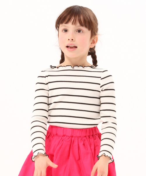 GLOBAL WORK（グローバルワーク）の「【キッズ】リブメローTEE長袖/820510（Tシャツ/カットソー・キッズ・ホワイト/ブラウン/その他1・SMALL/MEDIUM/LARGE/X-LARGE/XX-LARGE）」の3枚目の写真