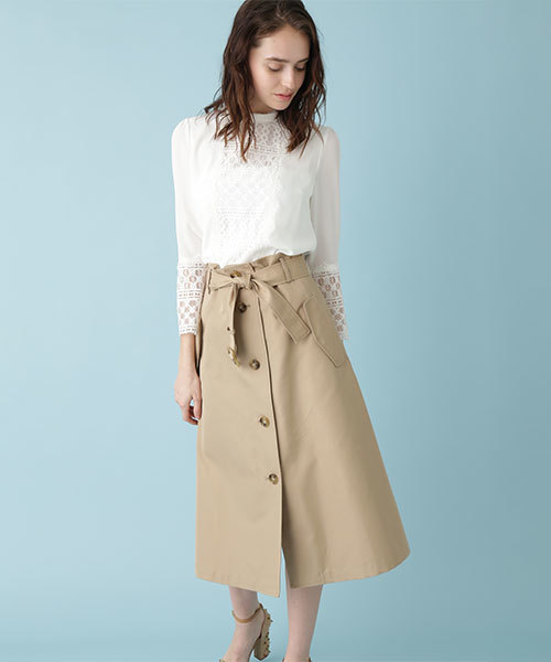 JILL STUART（ジルスチュアート）の「シンディレースコンビブラウス（シャツ/ブラウス・レディース・ホワイト/ネイビー/ライトグリーン・SMALL/MEDIUM）」の6枚目の写真