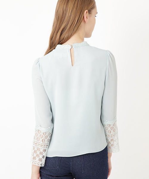 JILL STUART（ジルスチュアート）の「シンディレースコンビブラウス（シャツ/ブラウス・レディース・ホワイト/ネイビー/ライトグリーン・SMALL/MEDIUM）」の13枚目の写真