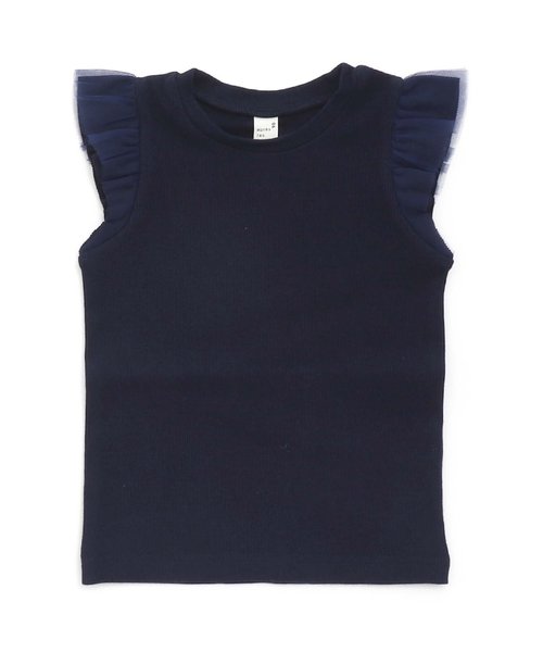 apres les cours(アプレレクール)の「テレコフリルタンクトップ(Tシャツ/カットソー・キッズ・その他2/ネイビー/ピンク/イエロー・80/90/100/110/120/130/140)」の2枚目の写真