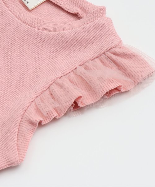 apres les cours(アプレレクール)の「テレコフリルタンクトップ(Tシャツ/カットソー・キッズ・その他2/ネイビー/ピンク/イエロー・80/90/100/110/120/130/140)」の6枚目の写真
