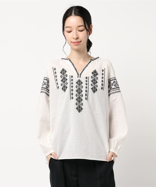 AMERICAN HOLIC(アメリカンホリック)の「刺繍ラグランブラウス(シャツ/ブラウス・レディース・ホワイト/ブラック/オフホワイト・FREE)」の12枚目の写真