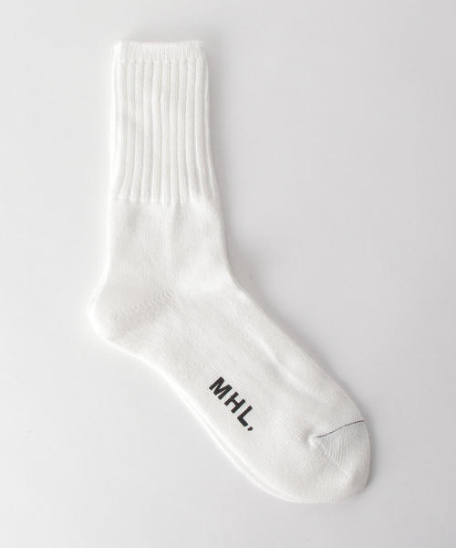 MHL.（エムエイチエル）の「【別注】 ＜MHL.＞ T-GDN SOCKS/ソックス（ソックス/靴下・メンズ・ホワイト/ブラック/オリーブ・FREE）」の2枚目の写真