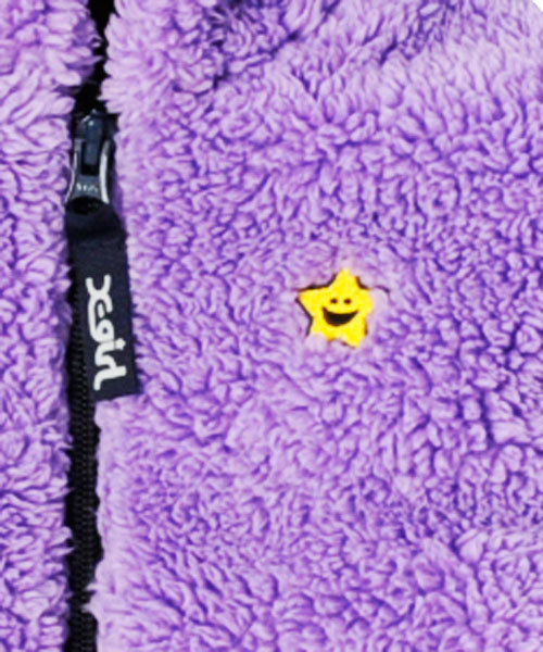 X-girl Stages（エックスガールステージス）の「SOLID FLUFFY BASIC HOODIE (4T～7T)（その他アウター・キッズ・ブラック/パープル/ピンク・4T/6T/7T/5T）」の5枚目の写真