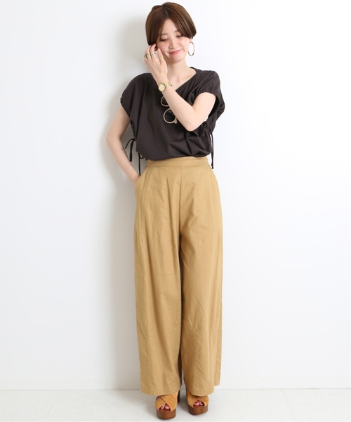 B.C STOCK(ベーセーストック)の「ソデギャザースムースプルオーバー◆(Tシャツ/カットソー・レディース・ホワイト/パープル/ブラウン・FREE)」の16枚目の写真