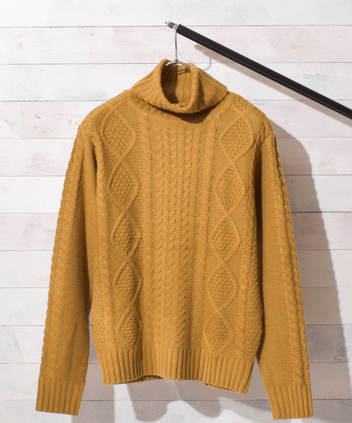 Bling Leads(ブリングリーズ)の「【Bl】ケーブルタートルネックニット(ニット/セーター・レディース・ベージュ/グレー/キャメル/ネイビー/ブルー/オフホワイト/ブラック/ダークグリーン/ワイン/マスタード/モカ/アイボリー/ピンク・MEDIUM/X-LARGE/LARGE)」の22枚目の写真