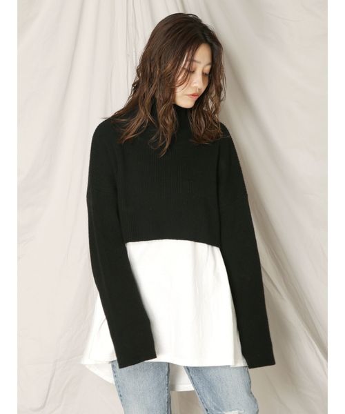 Ungrid（アングリッド）の「ハイネックショートニット（ニット/セーター・レディース・オフホワイト/ブラック/イエロー/ブラウン・FREE）」の3枚目の写真