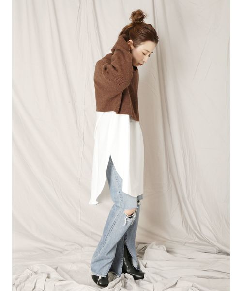 Ungrid（アングリッド）の「ハイネックショートニット（ニット/セーター・レディース・オフホワイト/ブラック/イエロー/ブラウン・FREE）」の19枚目の写真