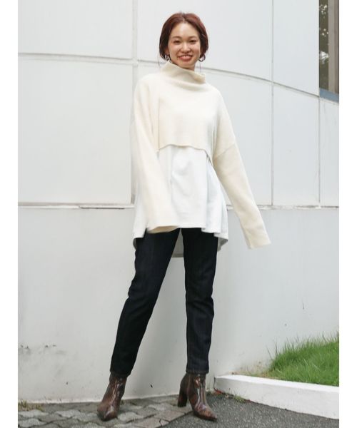 Ungrid（アングリッド）の「ハイネックショートニット（ニット/セーター・レディース・オフホワイト/ブラック/イエロー/ブラウン・FREE）」の10枚目の写真