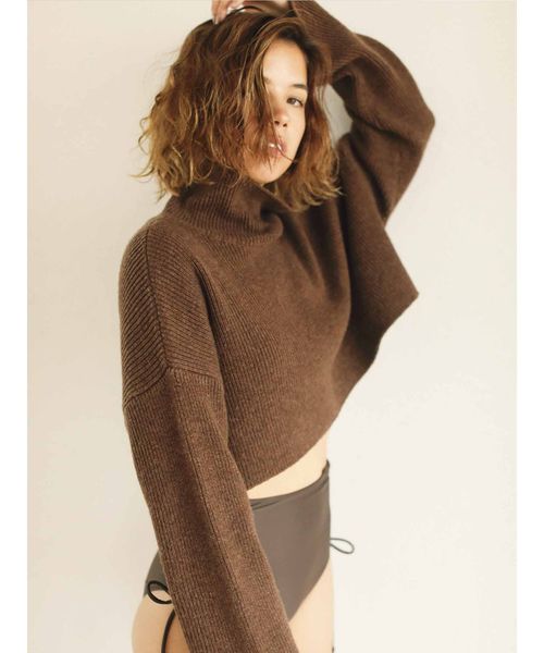 Ungrid（アングリッド）の「ハイネックショートニット（ニット/セーター・レディース・オフホワイト/ブラック/イエロー/ブラウン・FREE）」の14枚目の写真