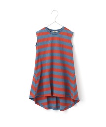 MAKE YOUR DAY | 【リンクコーデ】インディゴボーダーフレアワンピース■80～140cm(ワンピース)