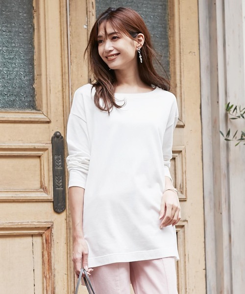 KOBE LETTUCE(コウベレタス)の「選べる3typeネックコットン無地Tシャツ(Tシャツ/カットソー・レディース・ホワイト/ホワイト系その他/ホワイト系その他2/ホワイト系その他5/ホワイト系その他3/ホワイト系その他4・1/2/3)」の4枚目の写真