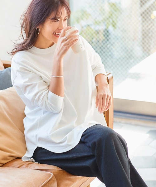 KOBE LETTUCE(コウベレタス)の「選べる3typeネックコットン無地Tシャツ(Tシャツ/カットソー・レディース・ホワイト/ホワイト系その他/ホワイト系その他2/ホワイト系その他5/ホワイト系その他3/ホワイト系その他4・1/2/3)」の5枚目の写真