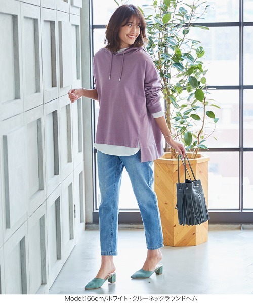 KOBE LETTUCE(コウベレタス)の「選べる3typeネックコットン無地Tシャツ(Tシャツ/カットソー・レディース・ホワイト/ホワイト系その他/ホワイト系その他2/ホワイト系その他5/ホワイト系その他3/ホワイト系その他4・1/2/3)」の12枚目の写真