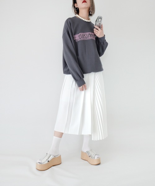 Narcissus(ナルシス)の「【cheap!!by vaNite】アシメプリーツスカート(スカート)」|ホワイト