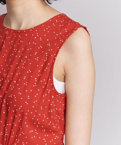 beach lunch lounge（ビーチランチラウンジ）の「＜beach lunch lounge＞ウエストギャザーノースリーブワンピース ο（ワンピース・レディース・レッド/ベージュ・SMALL）」の7枚目の写真