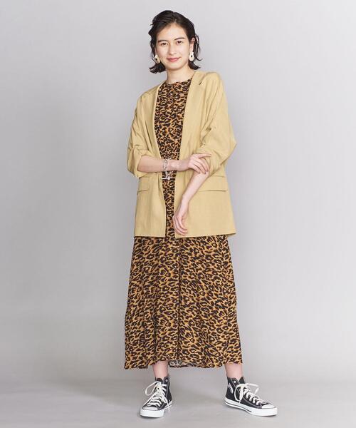 beach lunch lounge（ビーチランチラウンジ）の「＜beach lunch lounge＞ウエストギャザーノースリーブワンピース ο（ワンピース・レディース・レッド/ベージュ・SMALL）」の17枚目の写真