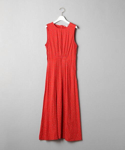 beach lunch lounge（ビーチランチラウンジ）の「＜beach lunch lounge＞ウエストギャザーノースリーブワンピース ο（ワンピース・レディース・レッド/ベージュ・SMALL）」の16枚目の写真