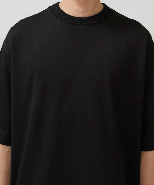 STUDIOUS(ステュディオス)の「【STUDIOUS】ニットドッキング Tシャツ(Tシャツ/カットソー・メンズ・ホワイト/ブラック/ベージュ・1/2/3)」の6枚目の写真