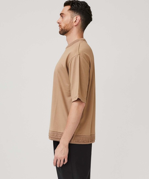 STUDIOUS(ステュディオス)の「【STUDIOUS】ニットドッキング Tシャツ(Tシャツ/カットソー・メンズ・ホワイト/ブラック/ベージュ・1/2/3)」の21枚目の写真