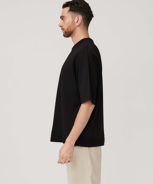 STUDIOUS(ステュディオス)の「【STUDIOUS】ニットドッキング Tシャツ(Tシャツ/カットソー・メンズ・ホワイト/ブラック/ベージュ・1/2/3)」の16枚目の写真