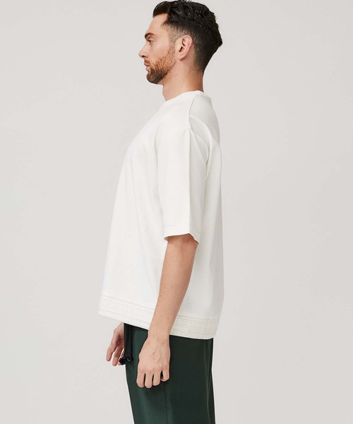 STUDIOUS(ステュディオス)の「【STUDIOUS】ニットドッキング Tシャツ(Tシャツ/カットソー・メンズ・ホワイト/ブラック/ベージュ・1/2/3)」の12枚目の写真