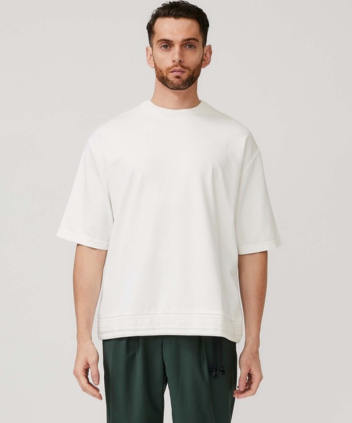 STUDIOUS(ステュディオス)の「【STUDIOUS】ニットドッキング Tシャツ(Tシャツ/カットソー・メンズ・ホワイト/ブラック/ベージュ・1/2/3)」の13枚目の写真