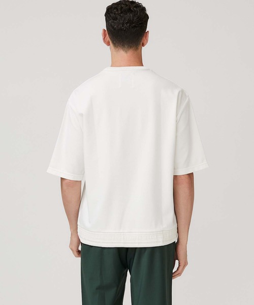 STUDIOUS(ステュディオス)の「【STUDIOUS】ニットドッキング Tシャツ(Tシャツ/カットソー・メンズ・ホワイト/ブラック/ベージュ・1/2/3)」の11枚目の写真