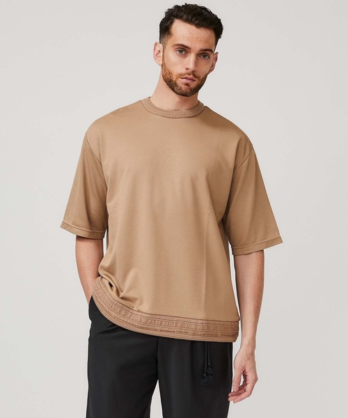 STUDIOUS(ステュディオス)の「【STUDIOUS】ニットドッキング Tシャツ(Tシャツ/カットソー・メンズ・ホワイト/ブラック/ベージュ・1/2/3)」の20枚目の写真