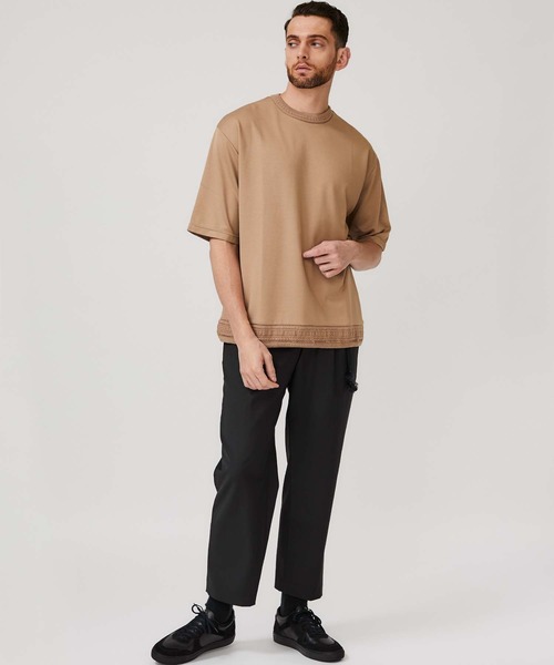 STUDIOUS(ステュディオス)の「【STUDIOUS】ニットドッキング Tシャツ(Tシャツ/カットソー・メンズ・ホワイト/ブラック/ベージュ・1/2/3)」の19枚目の写真
