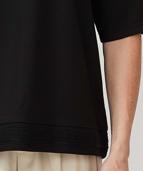 STUDIOUS(ステュディオス)の「【STUDIOUS】ニットドッキング Tシャツ(Tシャツ/カットソー・メンズ・ホワイト/ブラック/ベージュ・1/2/3)」の18枚目の写真