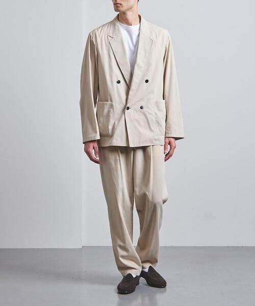 ユナイテッドアローズベージュ ダブルブレストパールジャケット Mサイズ 完売品 UNITED ARROWS ユナイテッドアローズ リネン ダブルブレスト