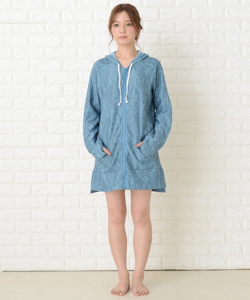 セール Uvカットレースフード付き長袖ロング丈ラッシュガード ラッシュガード Lace Ladies レースレディース のファッション通販 Zozotown