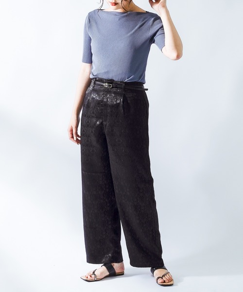 Ambre Neige（アンブルネージュ）の「ジャガードパンツ／【WEB/EC限定商品】（その他パンツ・レディース・ブラック/ベージュ/グリーン・SMALL/MEDIUM）」の15枚目の写真