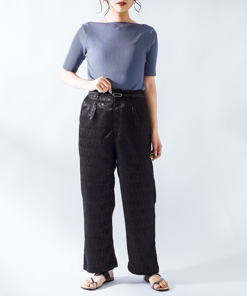 Ambre Neige（アンブルネージュ）の「ジャガードパンツ／【WEB/EC限定商品】（その他パンツ・レディース・ブラック/ベージュ/グリーン・SMALL/MEDIUM）」の6枚目の写真