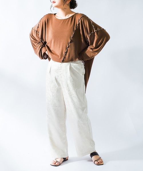 Ambre Neige（アンブルネージュ）の「ジャガードパンツ／【WEB/EC限定商品】（その他パンツ・レディース・ブラック/ベージュ/グリーン・SMALL/MEDIUM）」の12枚目の写真