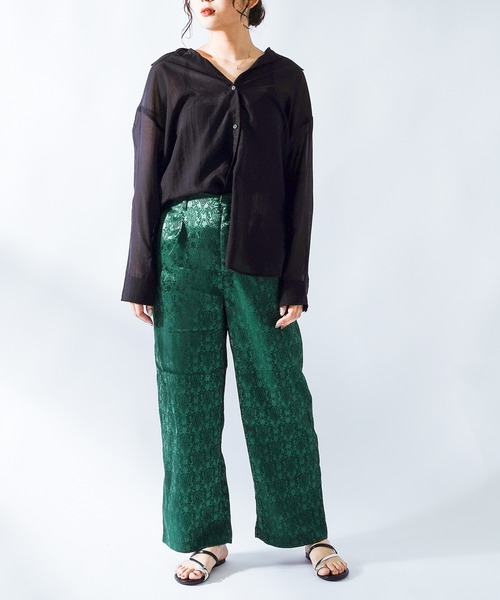 Ambre Neige（アンブルネージュ）の「ジャガードパンツ／【WEB/EC限定商品】（その他パンツ・レディース・ブラック/ベージュ/グリーン・SMALL/MEDIUM）」の16枚目の写真