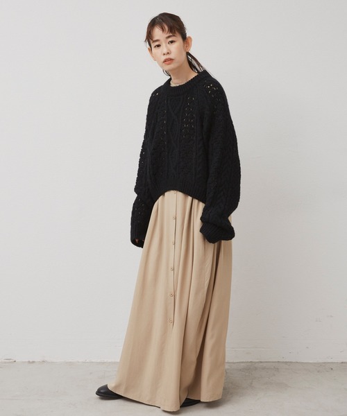 Libra Cue(リブラ キュー)の「3Dケーブルニット(ニット/セーター・レディース・ホワイト/ブラック/ブルー・FREE)」の22枚目の写真