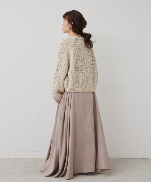 Libra Cue(リブラ キュー)の「3Dケーブルニット(ニット/セーター・レディース・ホワイト/ブラック/ブルー・FREE)」の14枚目の写真