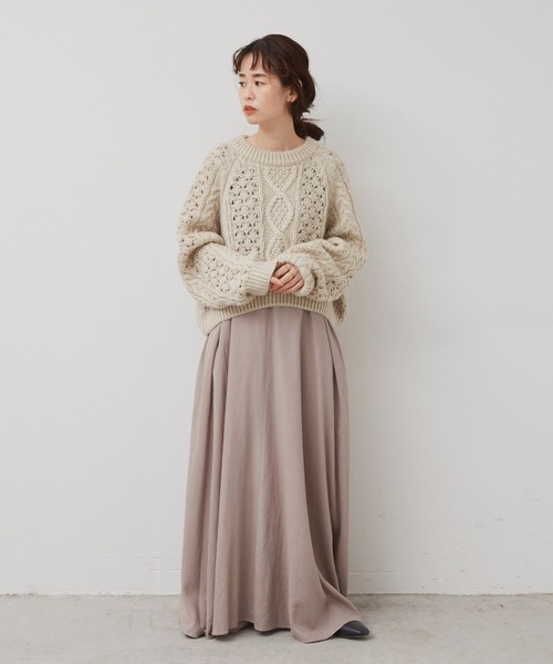 Libra Cue(リブラ キュー)の「3Dケーブルニット(ニット/セーター・レディース・ホワイト/ブラック/ブルー・FREE)」の18枚目の写真