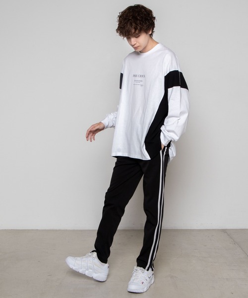 WEGO(ウィゴー)の「WEGO/サイドカラーブロックビッグシルエットロンT(Tシャツ/カットソー・メンズ・ホワイト/ベージュ・MEDIUM/LARGE)」の16枚目の写真