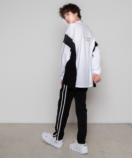 WEGO(ウィゴー)の「WEGO/サイドカラーブロックビッグシルエットロンT(Tシャツ/カットソー・メンズ・ホワイト/ベージュ・MEDIUM/LARGE)」の19枚目の写真