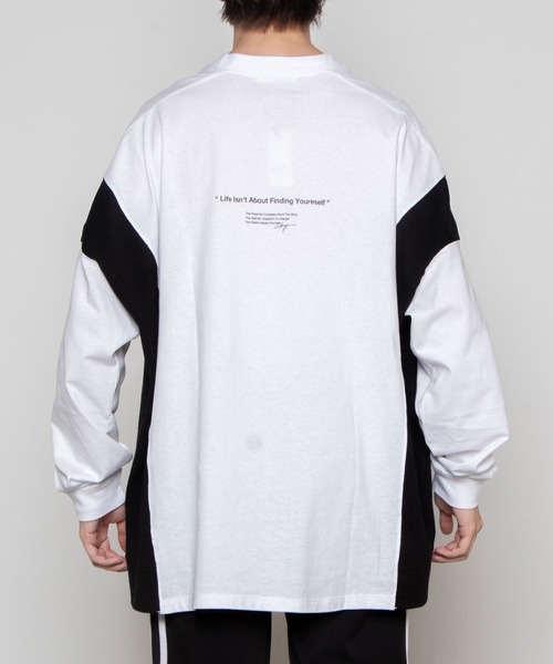 WEGO(ウィゴー)の「WEGO/サイドカラーブロックビッグシルエットロンT(Tシャツ/カットソー・メンズ・ホワイト/ベージュ・MEDIUM/LARGE)」の20枚目の写真