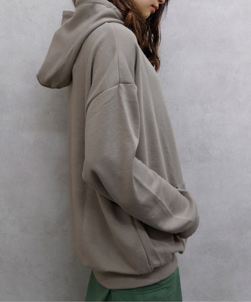 go slow caravan（ゴースローキャラバン）の「UNDERWRAPS / アンダーラップス 裏毛BIGシルエットパーカー (M3)（パーカー・レディース・ベージュ/ブルー/パープル/チャコール/アイボリー/グリーン・M/L）」の9枚目の写真
