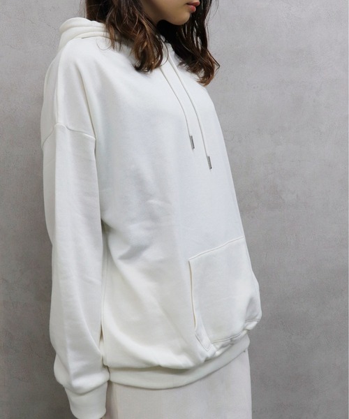 go slow caravan（ゴースローキャラバン）の「UNDERWRAPS / アンダーラップス 裏毛BIGシルエットパーカー (M3)（パーカー・レディース・ベージュ/ブルー/パープル/チャコール/アイボリー/グリーン・M/L）」の10枚目の写真