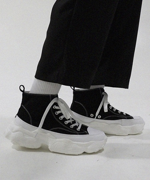WESTBOY(ウエストボーイ)の「【WB ORIGINALS】Platform high-top sneakers(スニーカー・メンズ・グリーン/ブラウン/ブラック・43/42/41)」の2枚目の写真