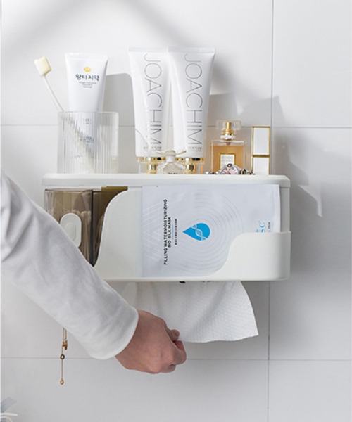 aimoha（アイモハ）の「洗面台スキンケア収納ティッシュボックス（収納グッズ・メンズ・ピンク/ホワイト/グリーン・FREE）」の9枚目の写真