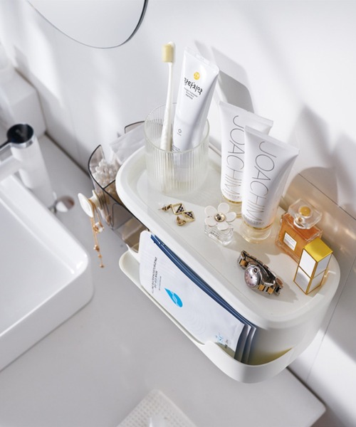 セール】洗面台スキンケア収納ティッシュボックス（収納グッズ